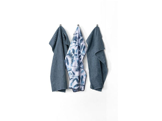 Tiseco | Geschirrtuch ESSENTIAL 3er Set | 40x60 cm, blau