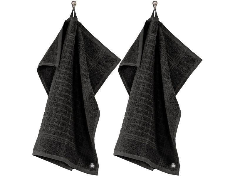 Tiseco | Geschirrtuch Pharao 3er Set 50x50 cm | schwarz, quadratisch