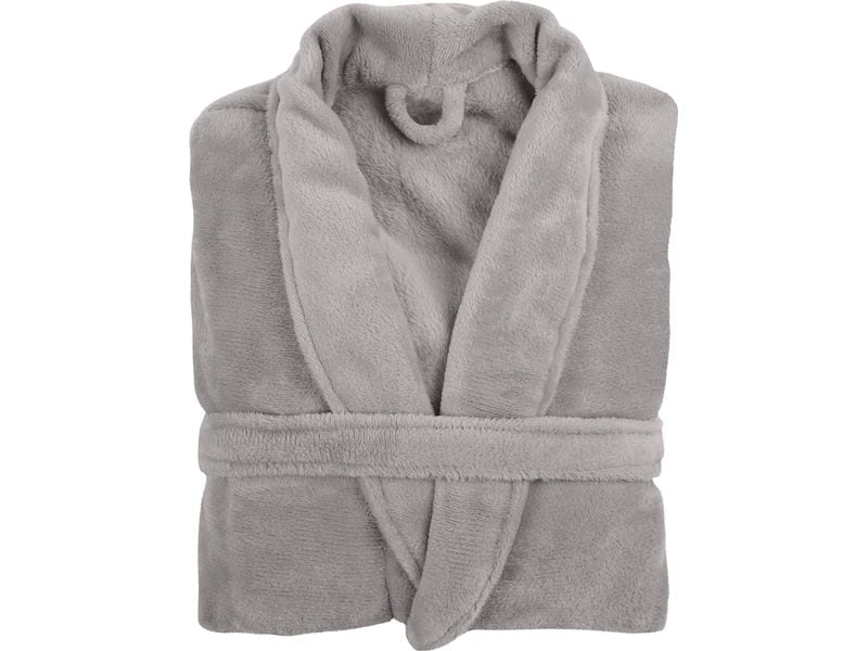 Tiseco | Bademantel COSY unisex grau S/M | Mikroflanell