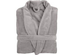 Tiseco | Bademantel COSY unisex grau S/M | Mikroflanell