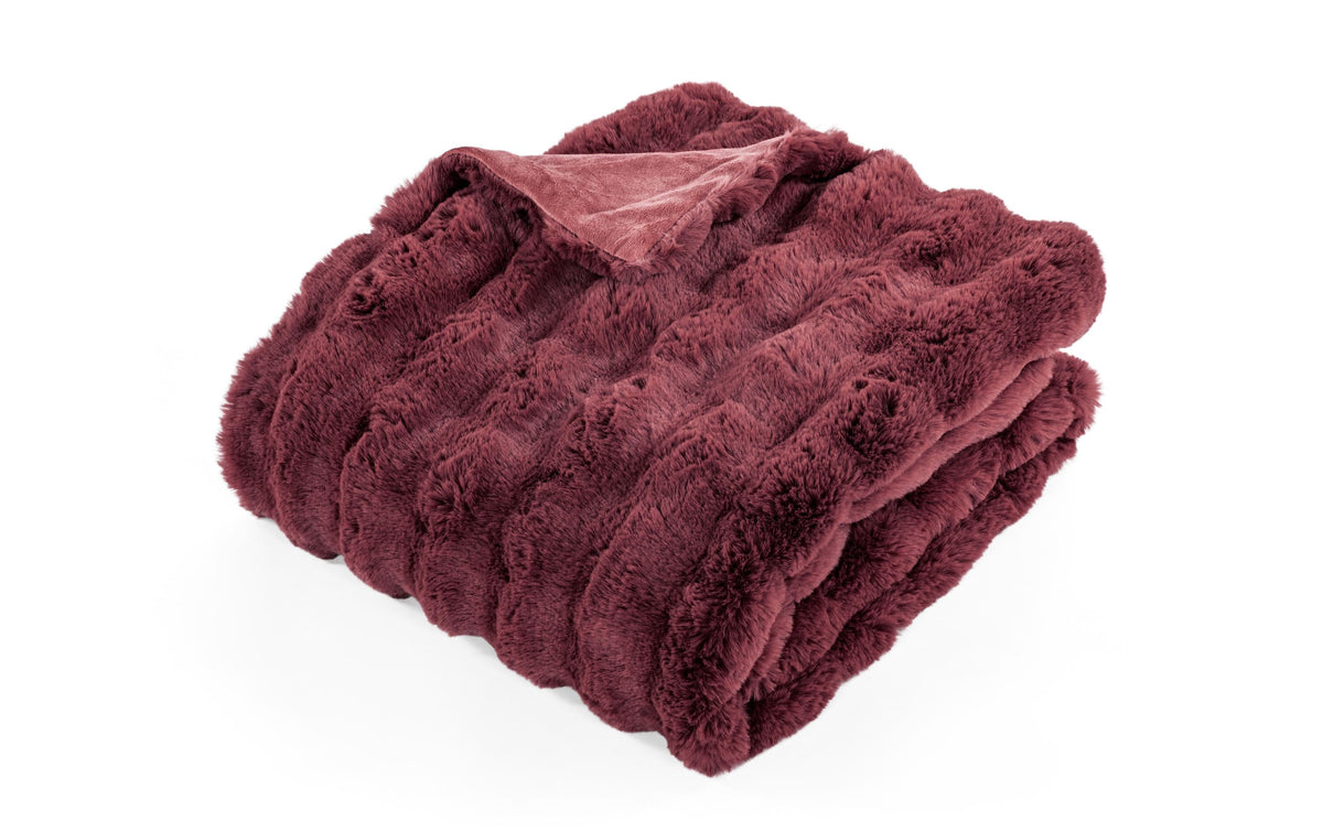 Tiseco Decke Bubble Rabbit Stripe bordeaux