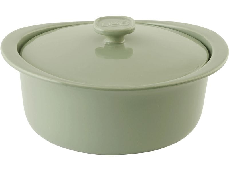 BergHOFF | Auflauform Leo Balance rund Sage | 4.5L, Steingut, mit Deckel
