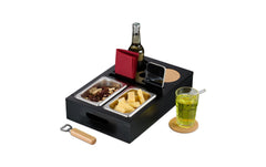 relaxdays | Couchbar | mit Snackschalen, Schwarz