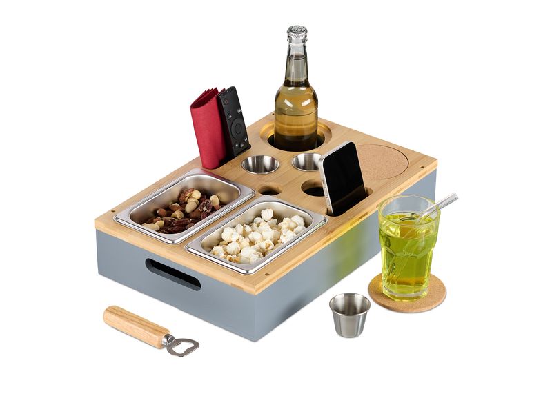 relaxdays | Couchbar | Silber/Braun