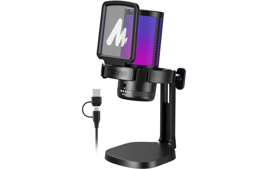 Maono | Mikrofon DGM20 Schwarz | USB, inkl Windschutz, RGB, Plug & Play