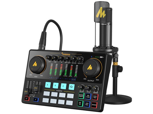 Maono | Mix&Mic Kit AME2A | Audio Interface & XLR Mikrofon
