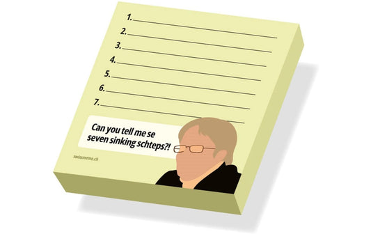 Swissmeme | Haftnotizen | 7 sinking schteps, 7 x 7 cm