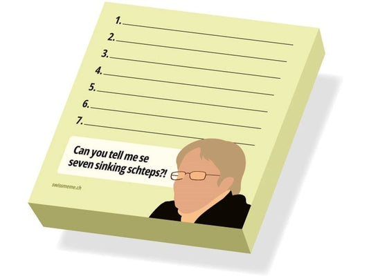 Swissmeme | Haftnotizen | 7 sinking schteps, 7 x 7 cm