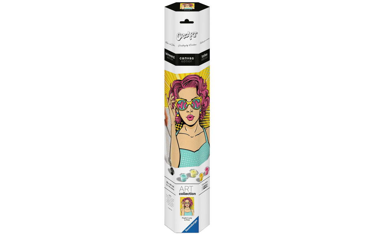 Canvas - PopArt Lady in Pink D/F/I/EN