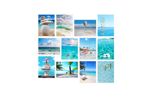 Wallxpert Bild 12-teilig Strand blau