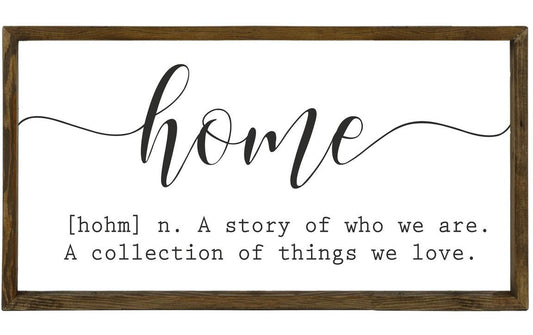 Wallxpert | Bild home 25x50 cm | MDF, Rahmen aus Kiefernholz