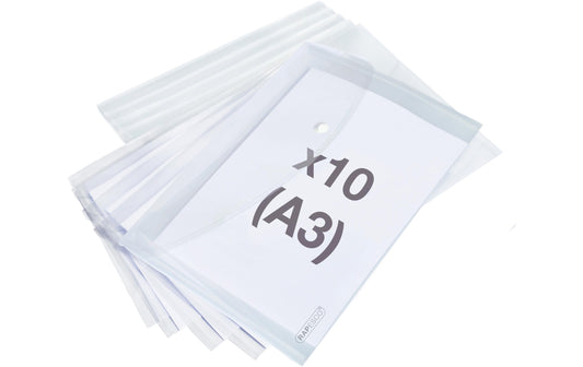 Rapesco | Eco Dokumententasche A3 | transparent, 10 Stück