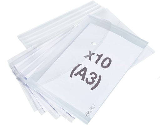 Rapesco | Eco Dokumententasche A3 | transparent, 10 Stück