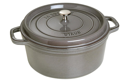 Staub Cocotte 26cm, rund, Graphit-Grau,