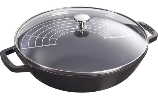 Staub | Wok mit Glasdeckel schwarz 4.4 lt. | 30cm