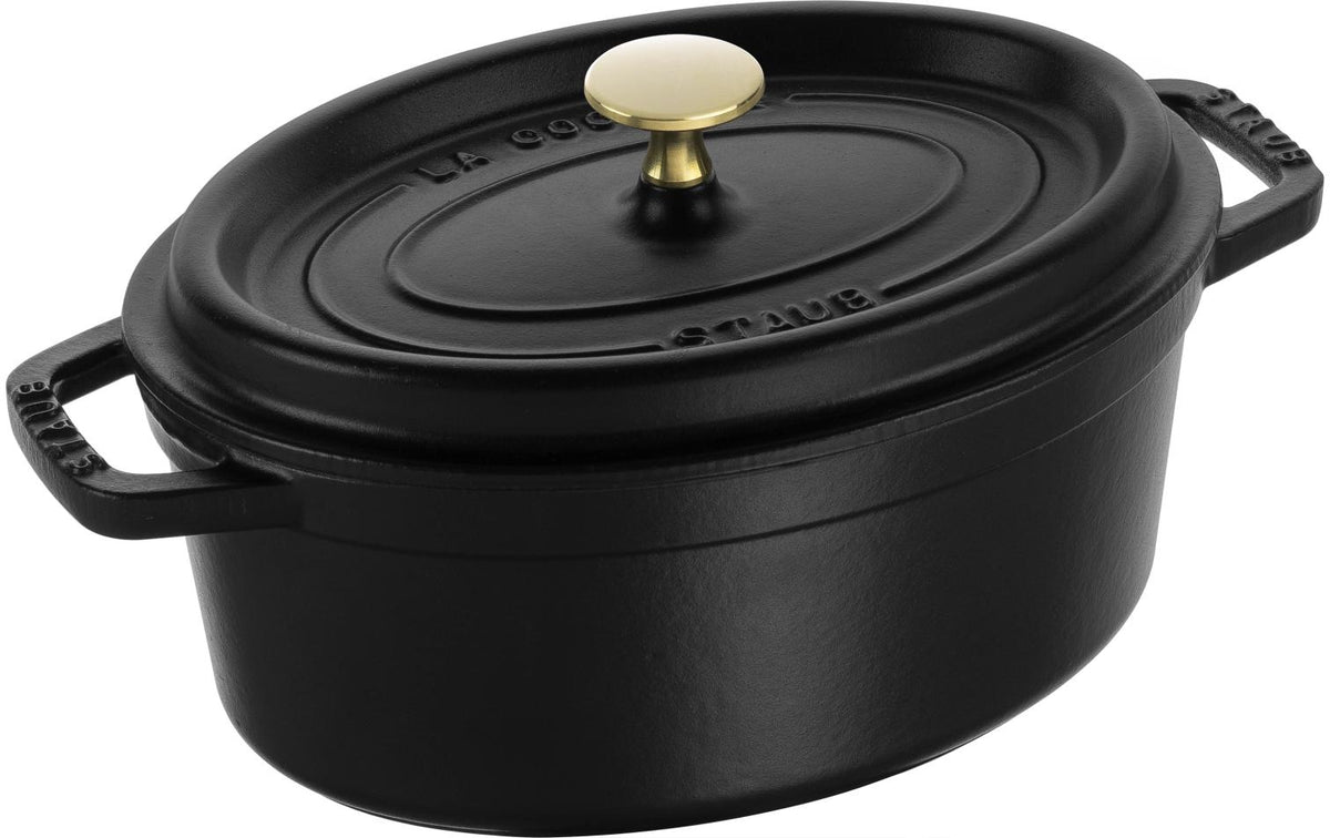 Staub Cocotte 23cm, oval, Schwarz