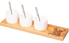 Kadastar | Apéro-Set Hirsch, klein | Eiche rustikal, 40 x 11 x 2 cm