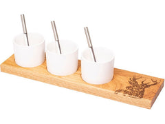Kadastar | Apéro-Set Hirsch, klein | Eiche rustikal, 40 x 11 x 2 cm
