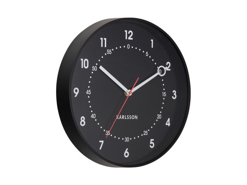 KARLSSON | Wanduhr Fresco 31.5 cm | Exkl. 1 x AA Batterie, Black