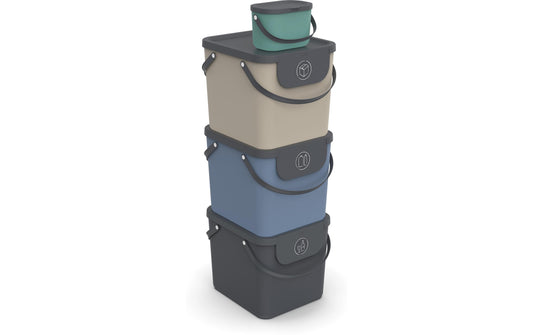 Rotho | Set Mülltrennsystem ALBULA 4 tlg | Volumen 40l +6l, 43,5 x 36,5 x 46,8