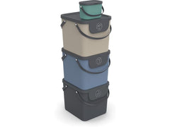Rotho | Set Mülltrennsystem ALBULA 4 tlg | Volumen 40l +6l, 43,5 x 36,5 x 46,8