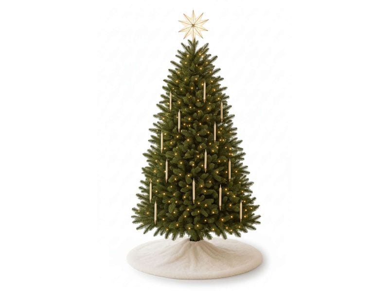 Conceptum Hypnose | Weihnachtsbaumteppich | weiss, 100x100 cm, 100% Polyester