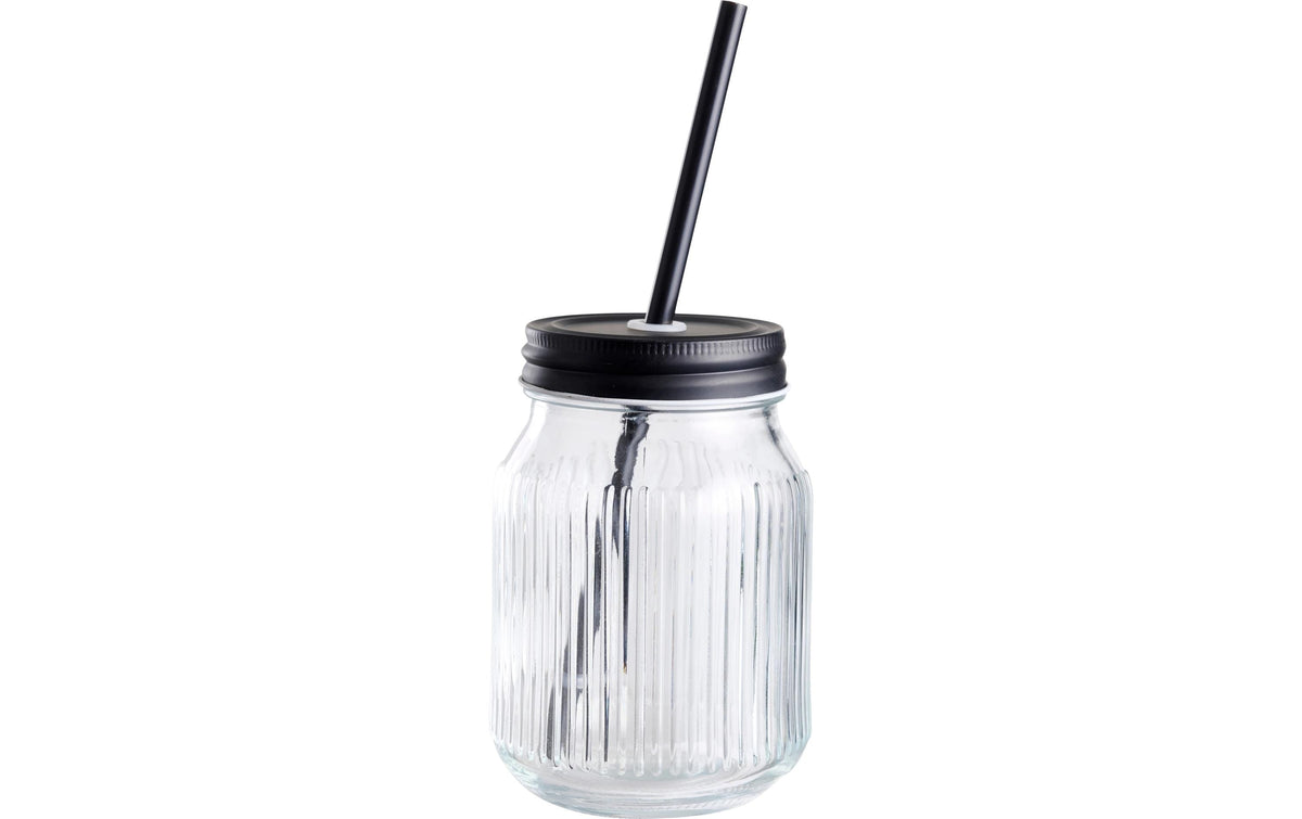 Schou Trinkglas mit Strohhalm