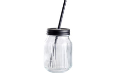 Schou Trinkglas mit Strohhalm