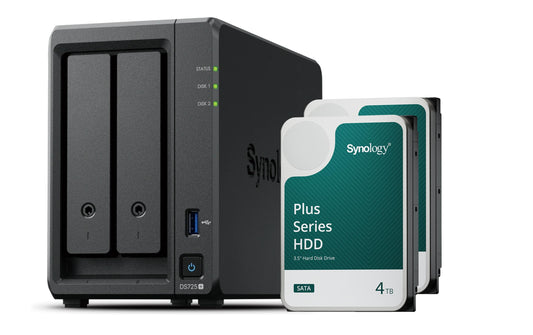Synology | DS725+, 2-bay NAS | inkl. 2x 4TB HDD Synology Plus HAT33x