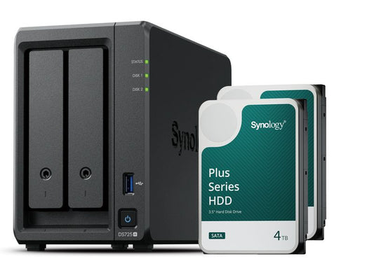 Synology | DS725+, 2-bay NAS | inkl. 2x 4TB HDD Synology Plus HAT33x