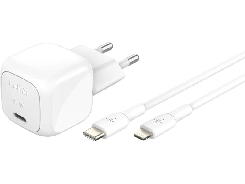 Belkin | BoostCharge Ladegerät pd/pps | 30W, USB-C/Lightning, Weiss