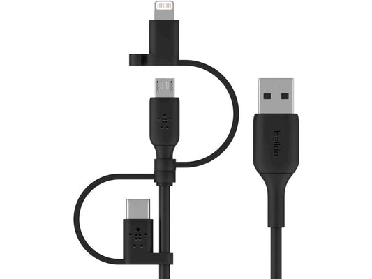 Belkin | BoostCharge Universal Ladekabel | Lightning/Micro-usb/USB-C - USB-A, Schwarz