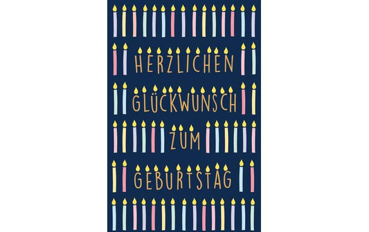 ABC Geburtstagskarte, brennende Kerzen