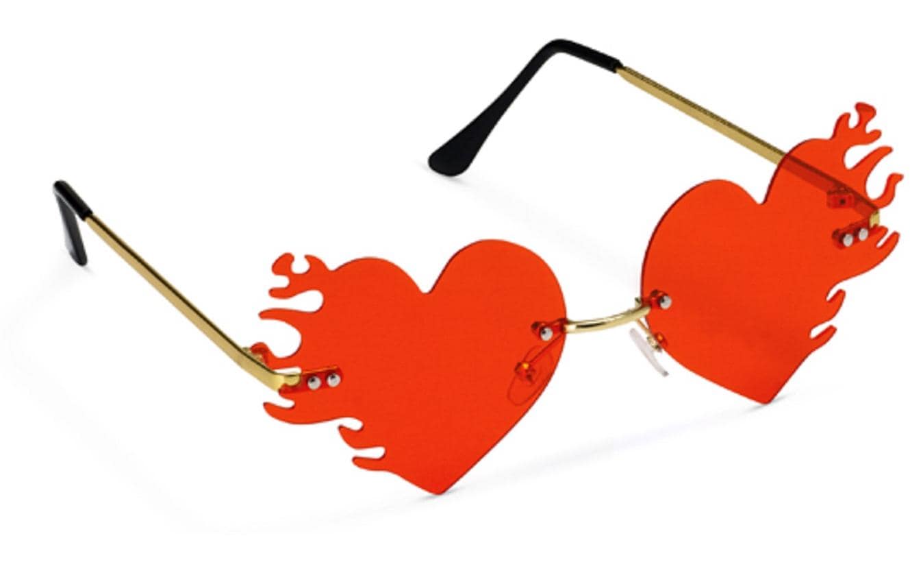 Partydeco Brille Flammen Herz