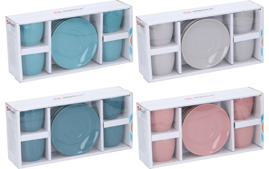 AlpinaEspresso-Set m.Tellern,4St,Assortiert