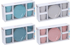 AlpinaEspresso-Set m.Tellern,4St,Assortiert