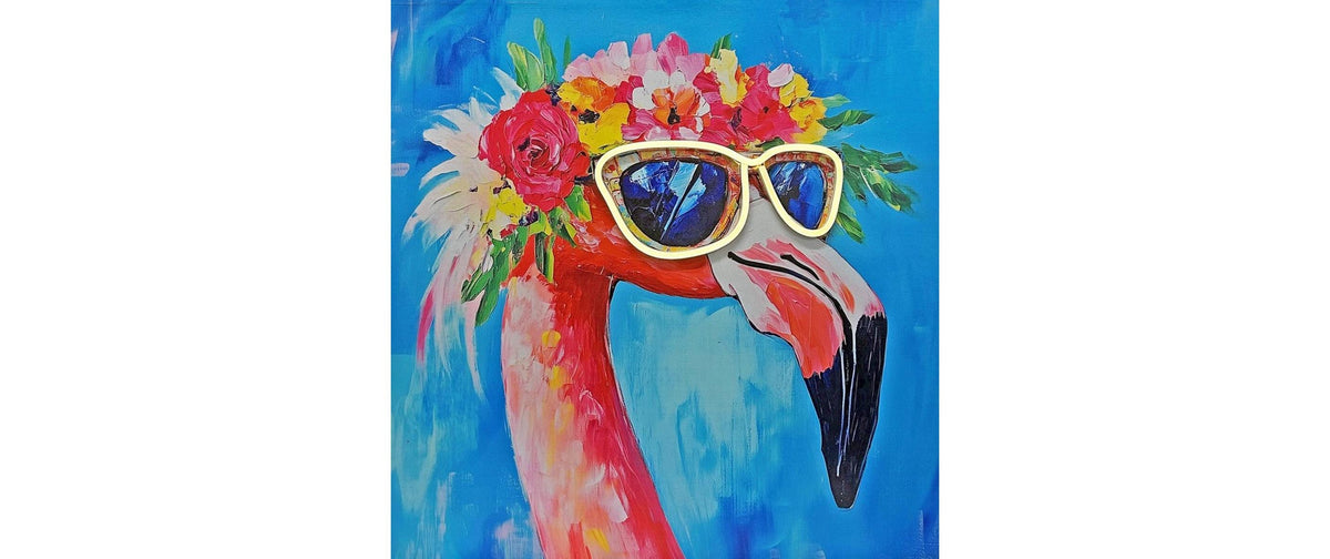 Dameco LED Wandbild Pop Art Flamingo