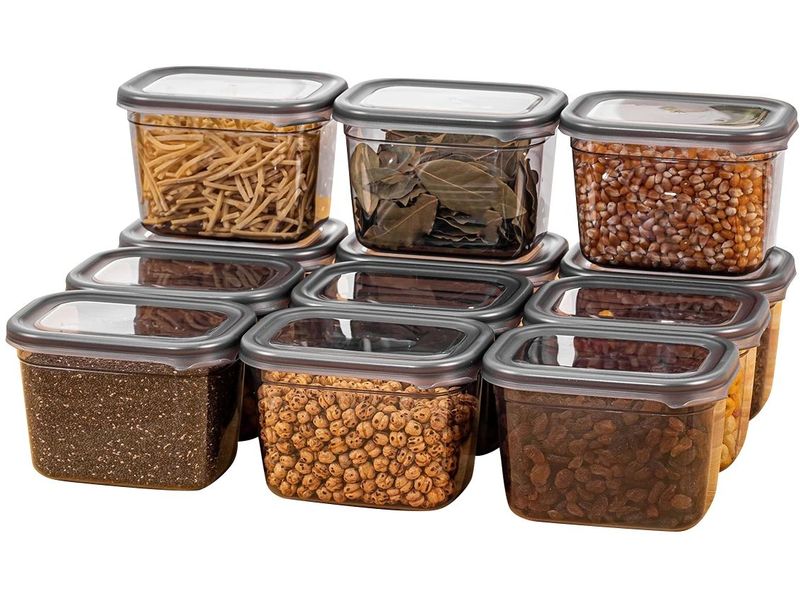 Hermia | Vorratsdosen-Set 12-teilig anthrazit | 12x 800ml, 100% Plastik