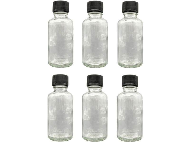 Hermia | Einmachflasche 30 ml 6 Stück | Glas, schwarzer Deckel