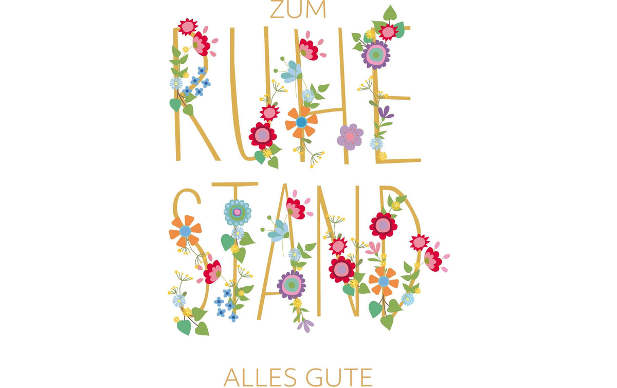 ABC Glückwunschkarte, blumige Buchstaben