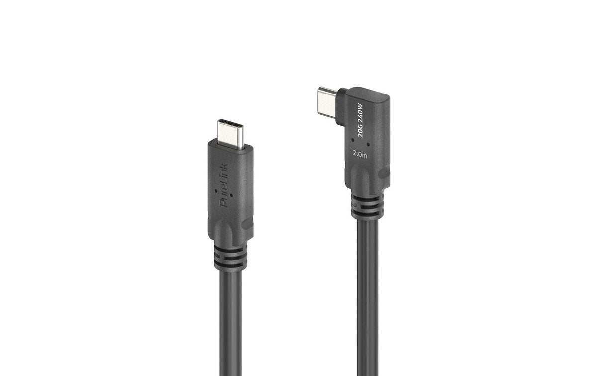 MicroX4 USB4 Kabel Typ C-C, 2.0m, 90°, L/R