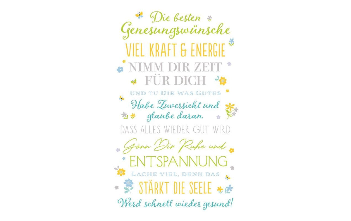 ABC Genesungskarte, besten Wünsche