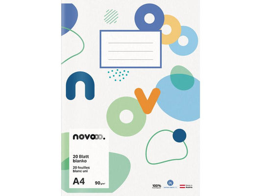 novooo. | NOVOOO Schulheft A4, 20 Stück | 729760 blanko90g