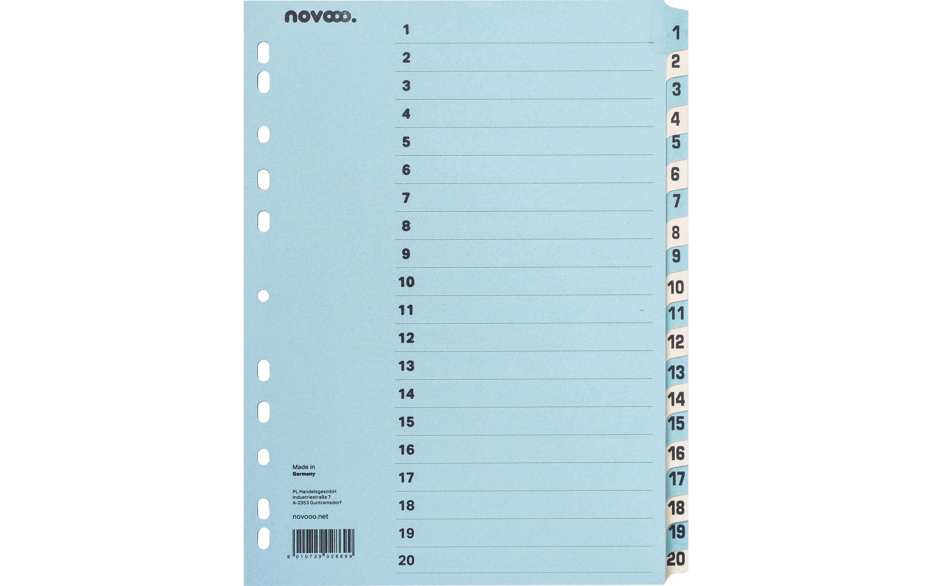 NOVOOO Kartonregister blau/beige A4