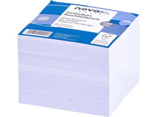 novooo. | NOVOOO Zettelbox Papier 90x90mm | 731146 weiss, 80g 700 Blatt