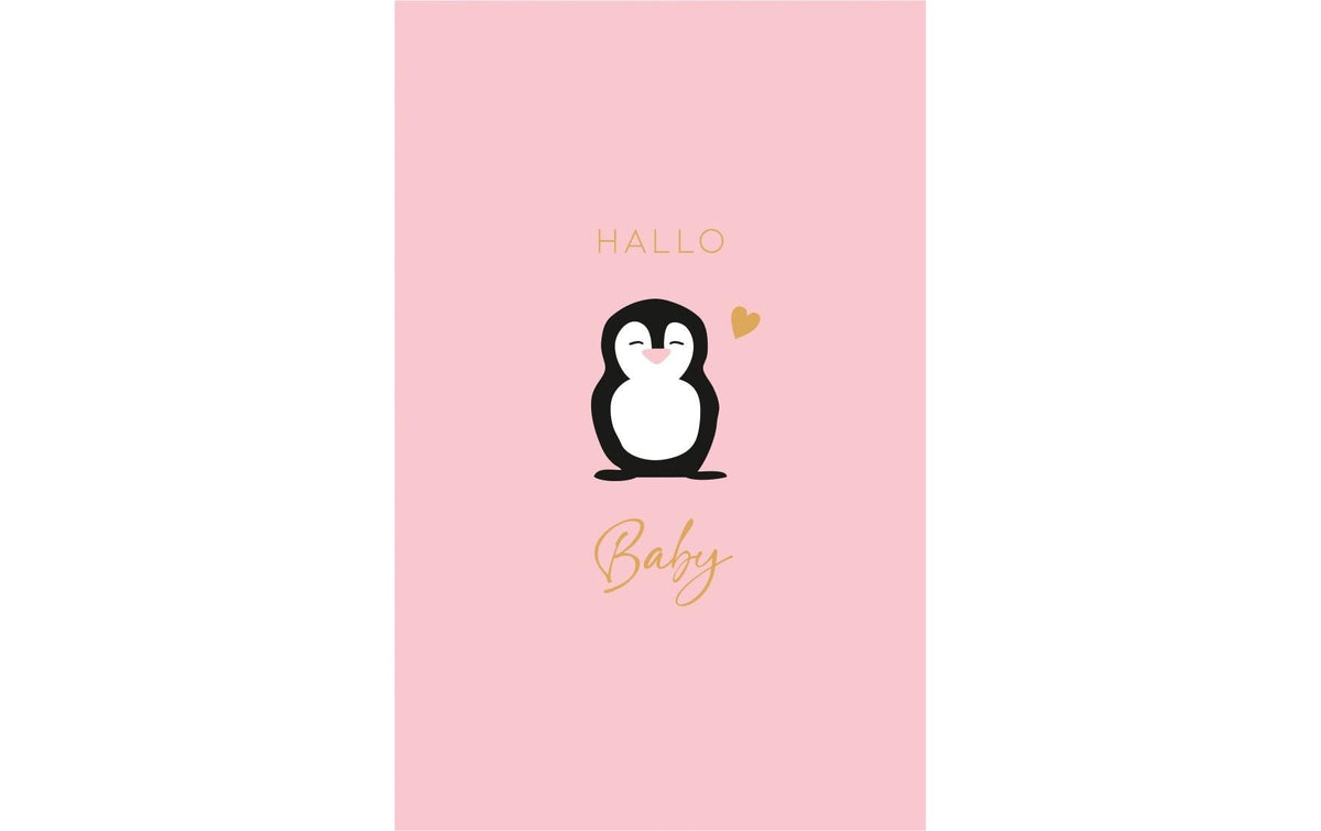 ABC Geburtskarte, süsser Pinguin
