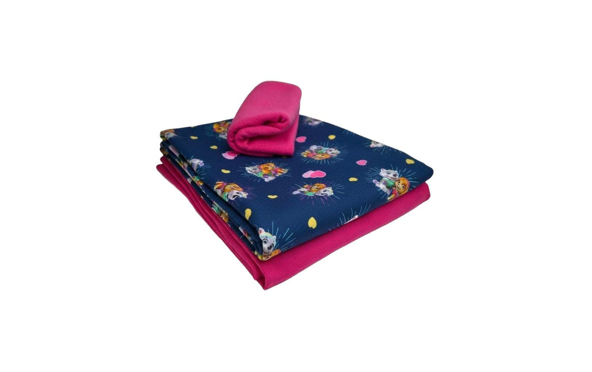Stoff-Set Jersey Paw Patrol Herzen blau