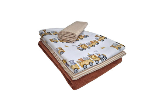 Stoff-Set Jersey Tiere Zug