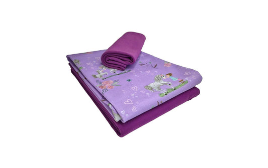 Stoff-Set Jersey Pferd lila