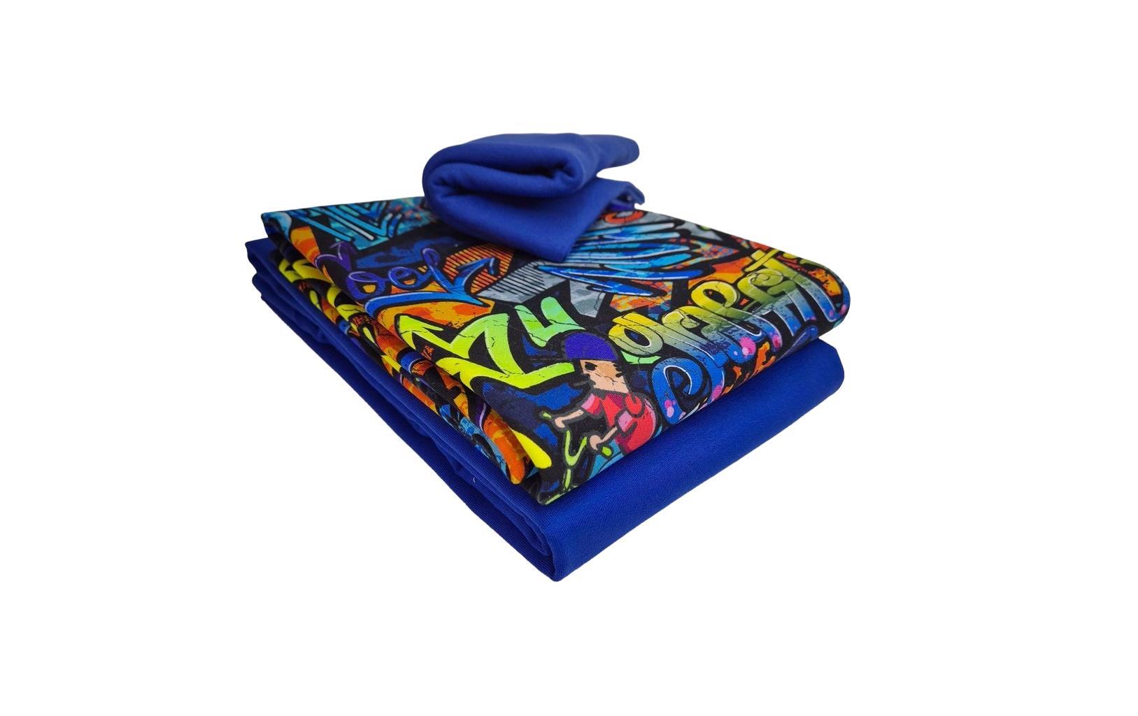Stoff-Set French Terry Fraffiti crazy